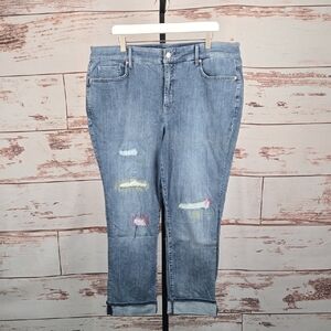 NYDJ Marilyn Straight Ankle Jeans Distressed Size 18W